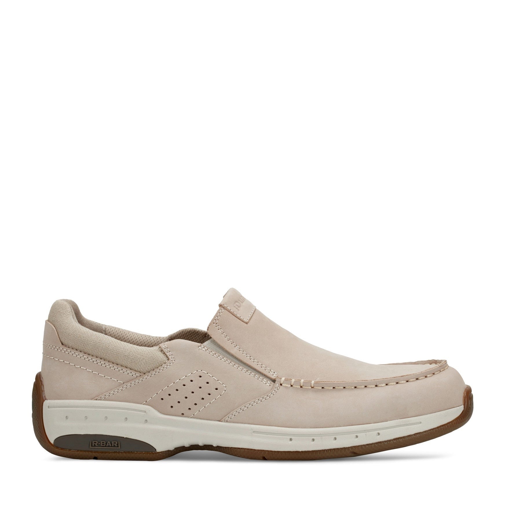 Rockport Waves Cushioned Orthotic-Friendly Men's Casual Slip-On Shoe - Medium Gray Nubuck - 1