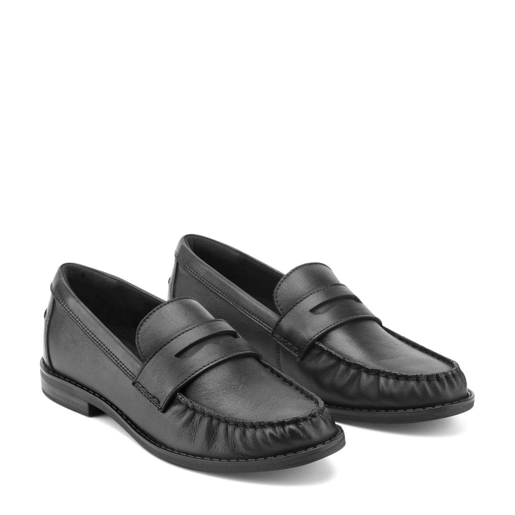 Rockport Weslin Women's Leather Penny Loafers - Black Leather - View 2