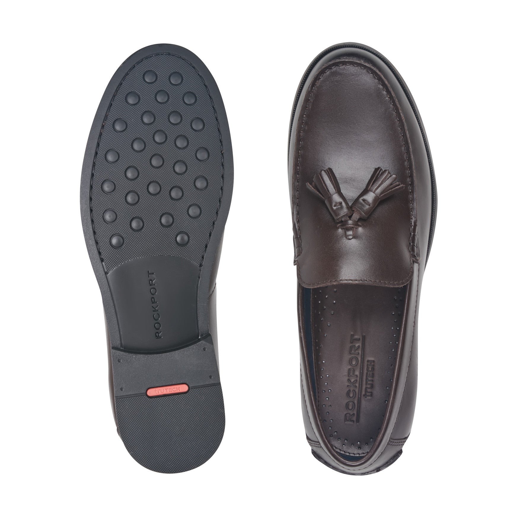Rockport Whitlaw Tassel Cushioned Comfort Men's Loafer - Dark Brown Leather - 5