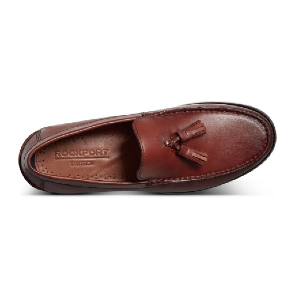 Rockport Whitlaw Tassel Cushioned Comfort Men's Loafer - Dark Natural - 4