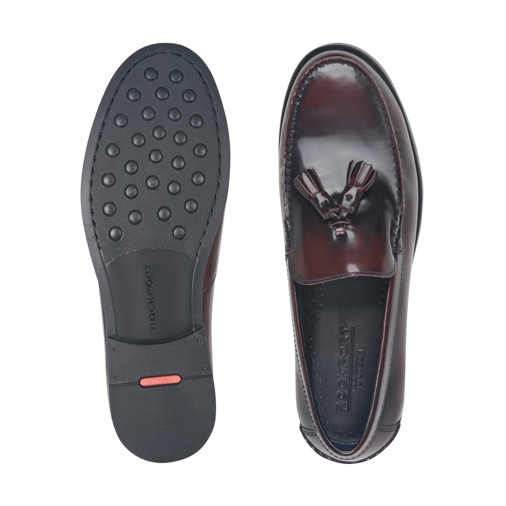 Rockport Whitlaw Tassel Cushioned Comfort Men's Loafer - Dark Red Leather - 5
