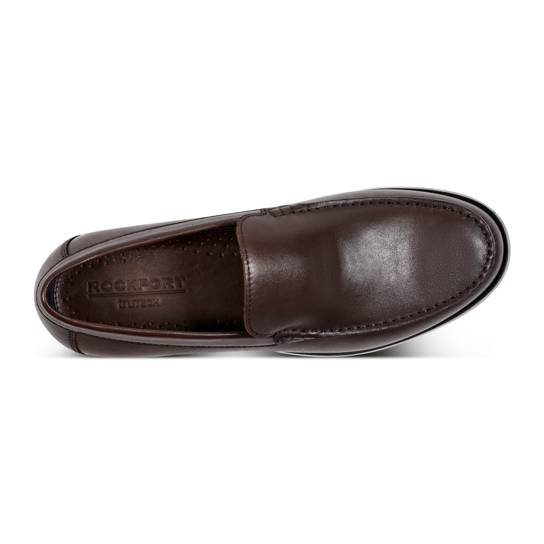 Rockport Whitley Cushioned Slip-On Men's Loafer - Dark Brown Leather - 4