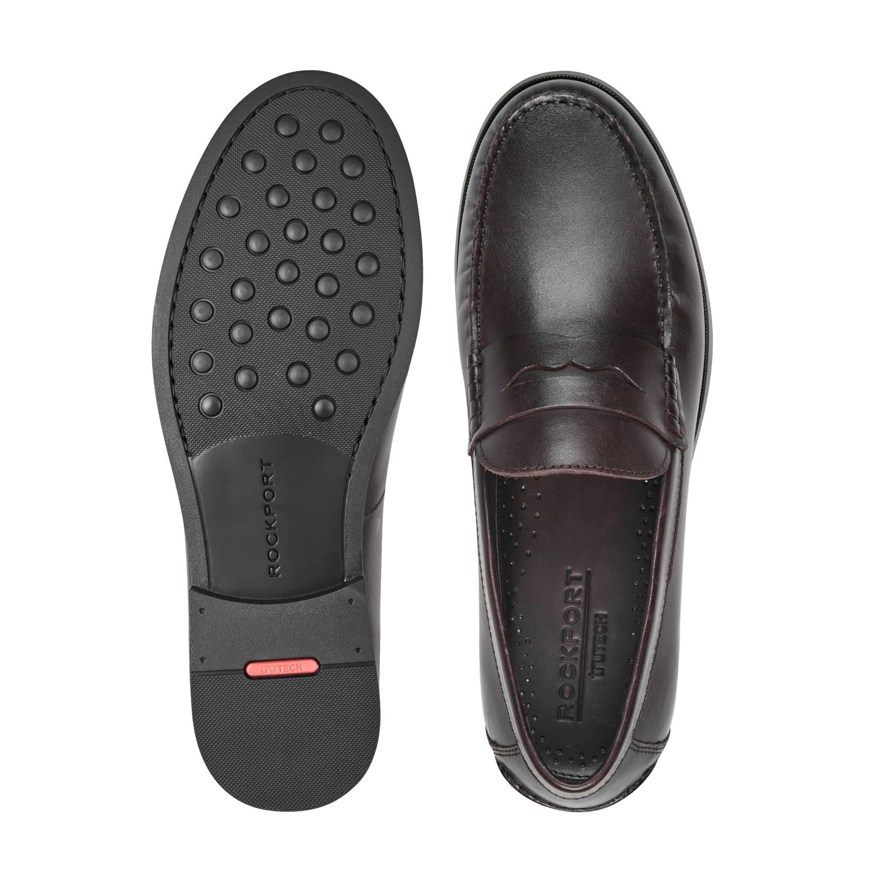 Rockport Willcox Classic Penny Men's Cushioned Loafer - Dark Brown Leather - 5