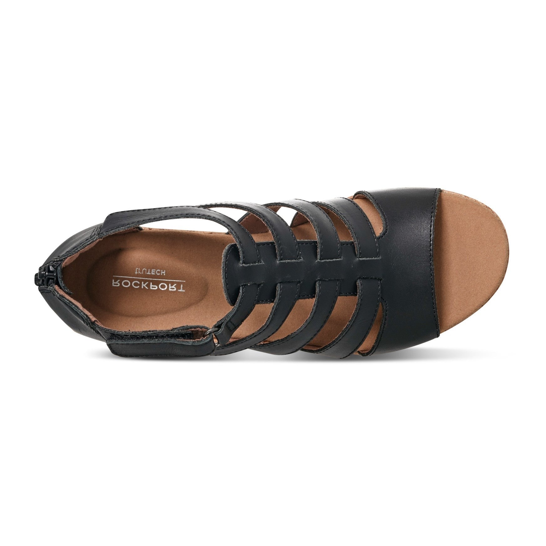 Rockport Women's Briah Gladiator Sandal - Black Leather - 4