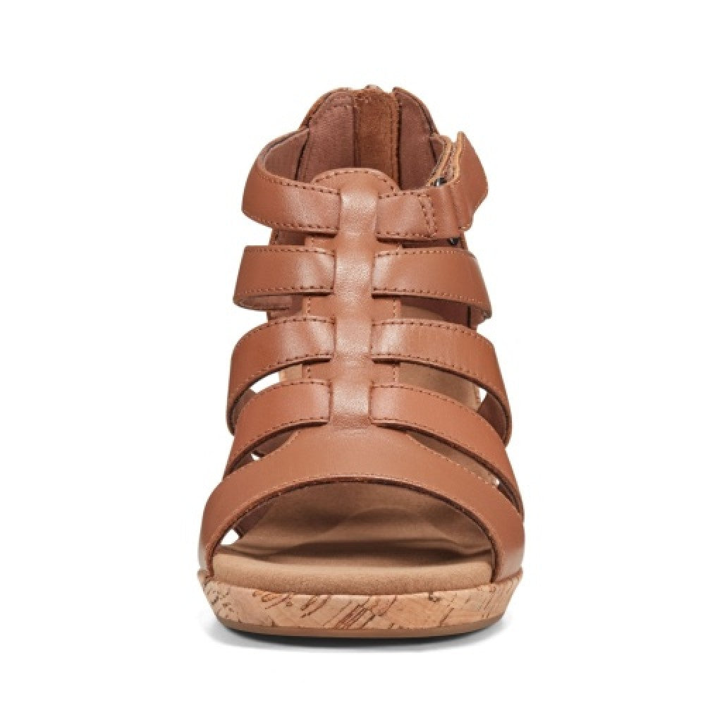 Rockport Women's Briah Gladiator Sandal - Dk Tan Leather - 3