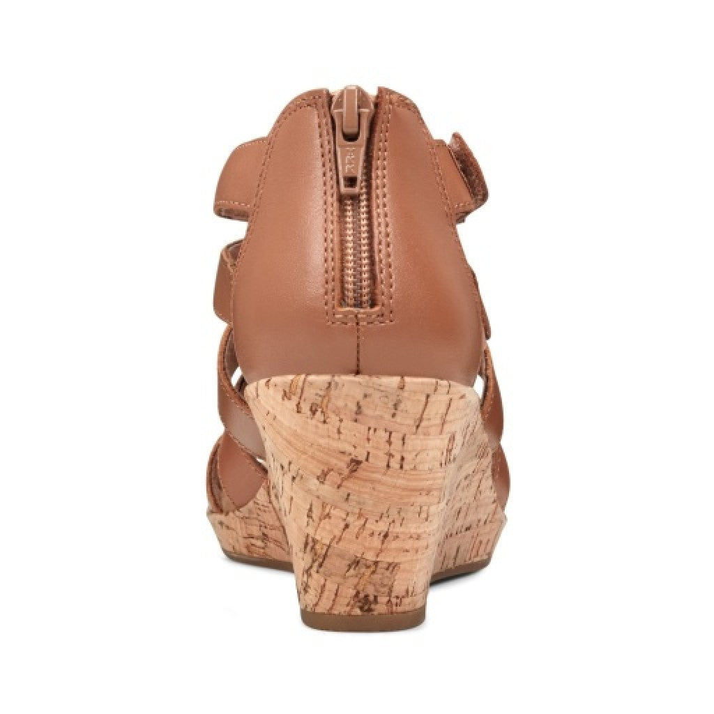 Rockport Women's Briah Gladiator Sandal - Dk Tan Leather - 4