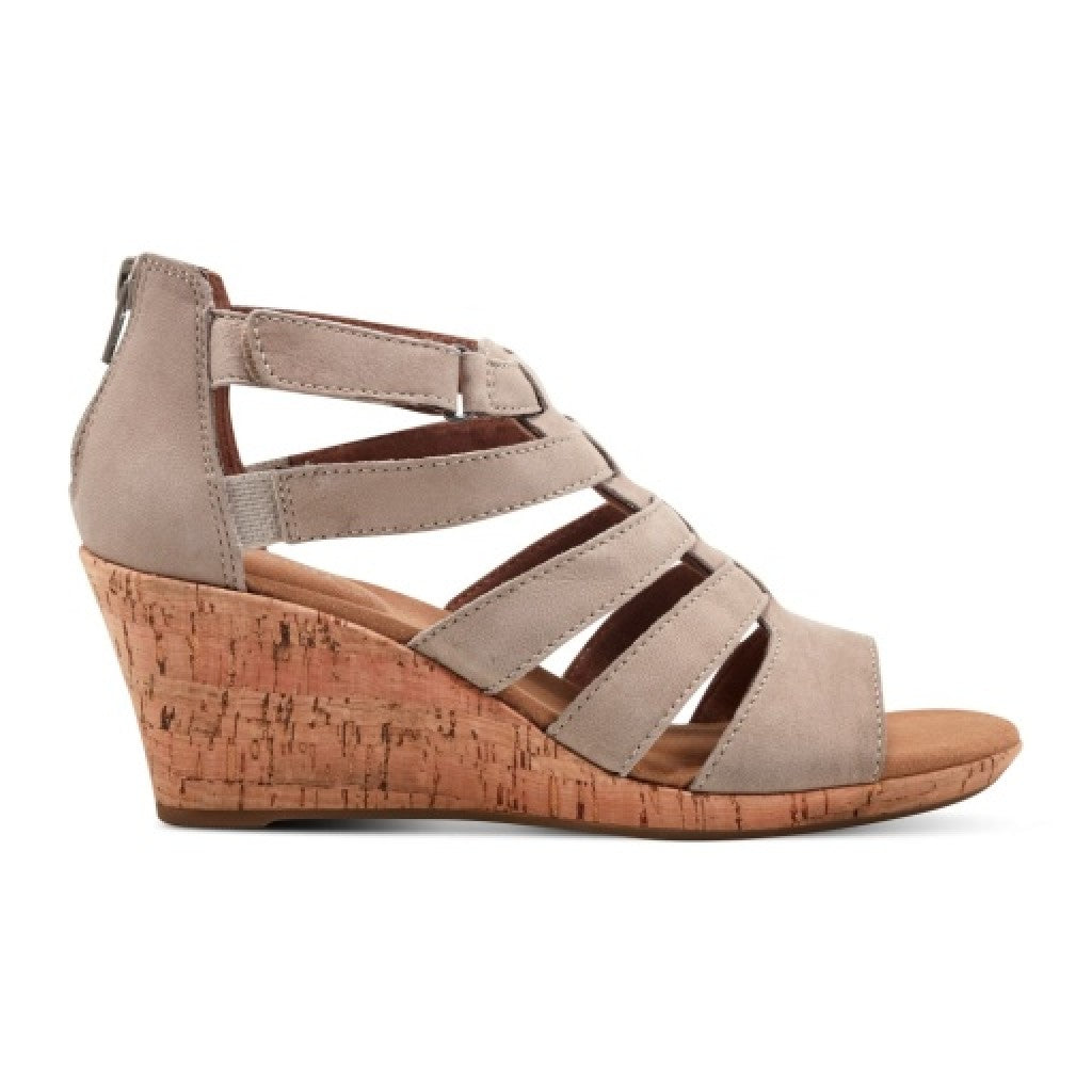 Rockport Women's Briah Gladiator Sandal - New Taupe Nubuck - 2