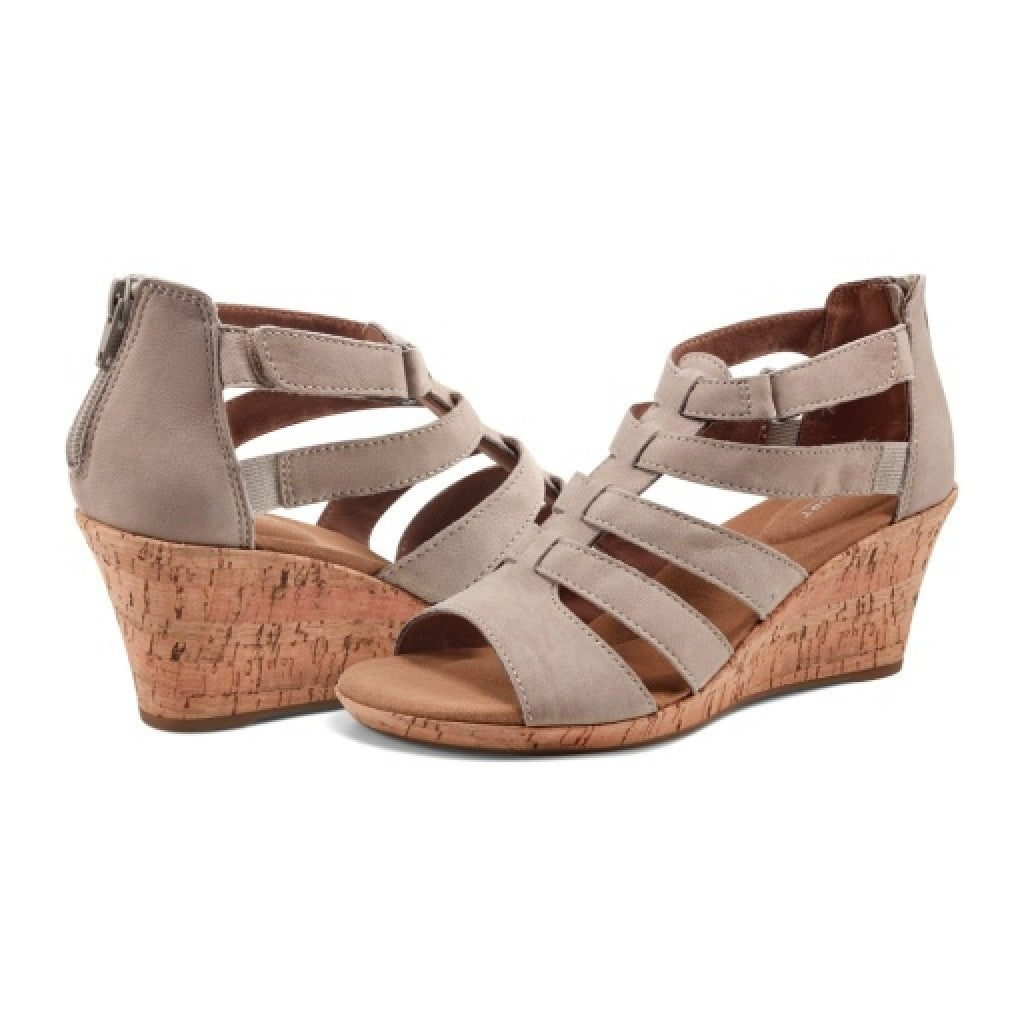 Rockport Women's Briah Gladiator Sandal - New Taupe Nubuck - 6