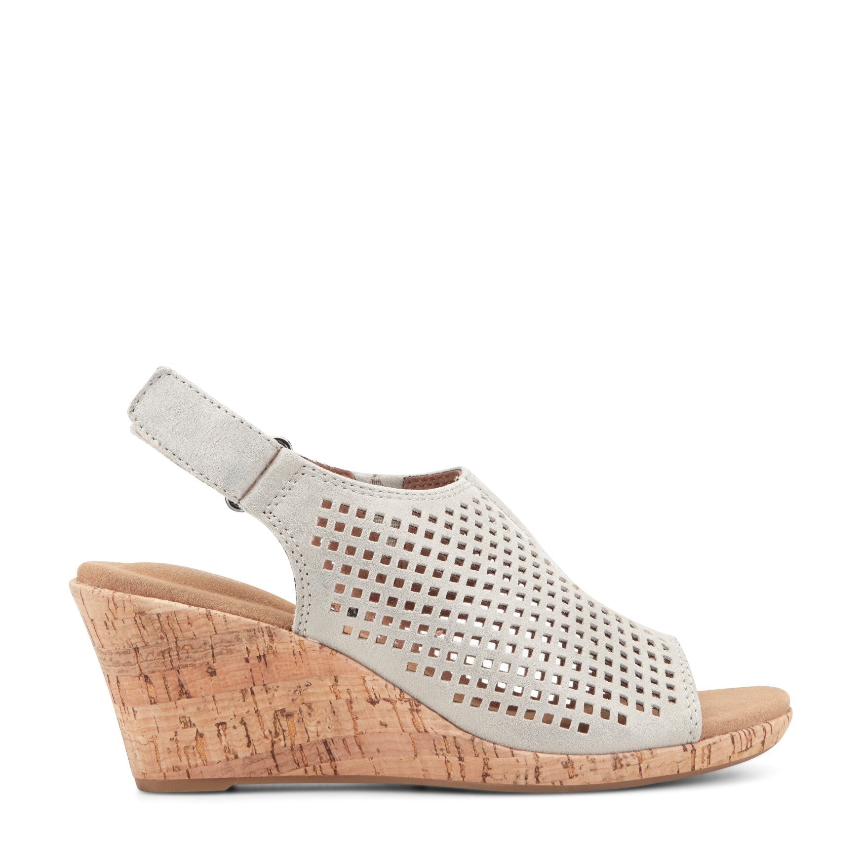 Rockport Women's Briah Perforated Slingback Sandal - Multi Khaki Leather - 1