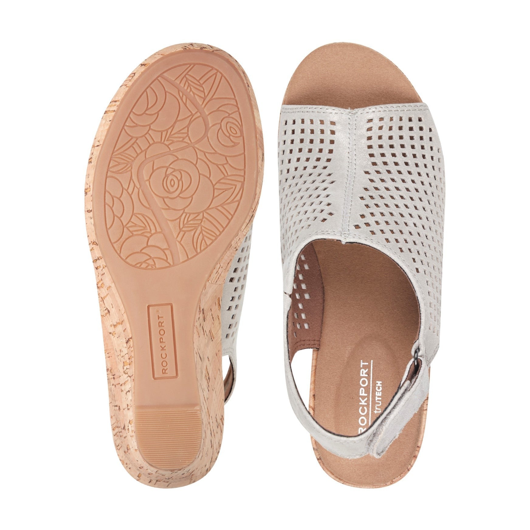 Rockport Women's Briah Perforated Slingback Sandal - Multi Khaki Leather - 5