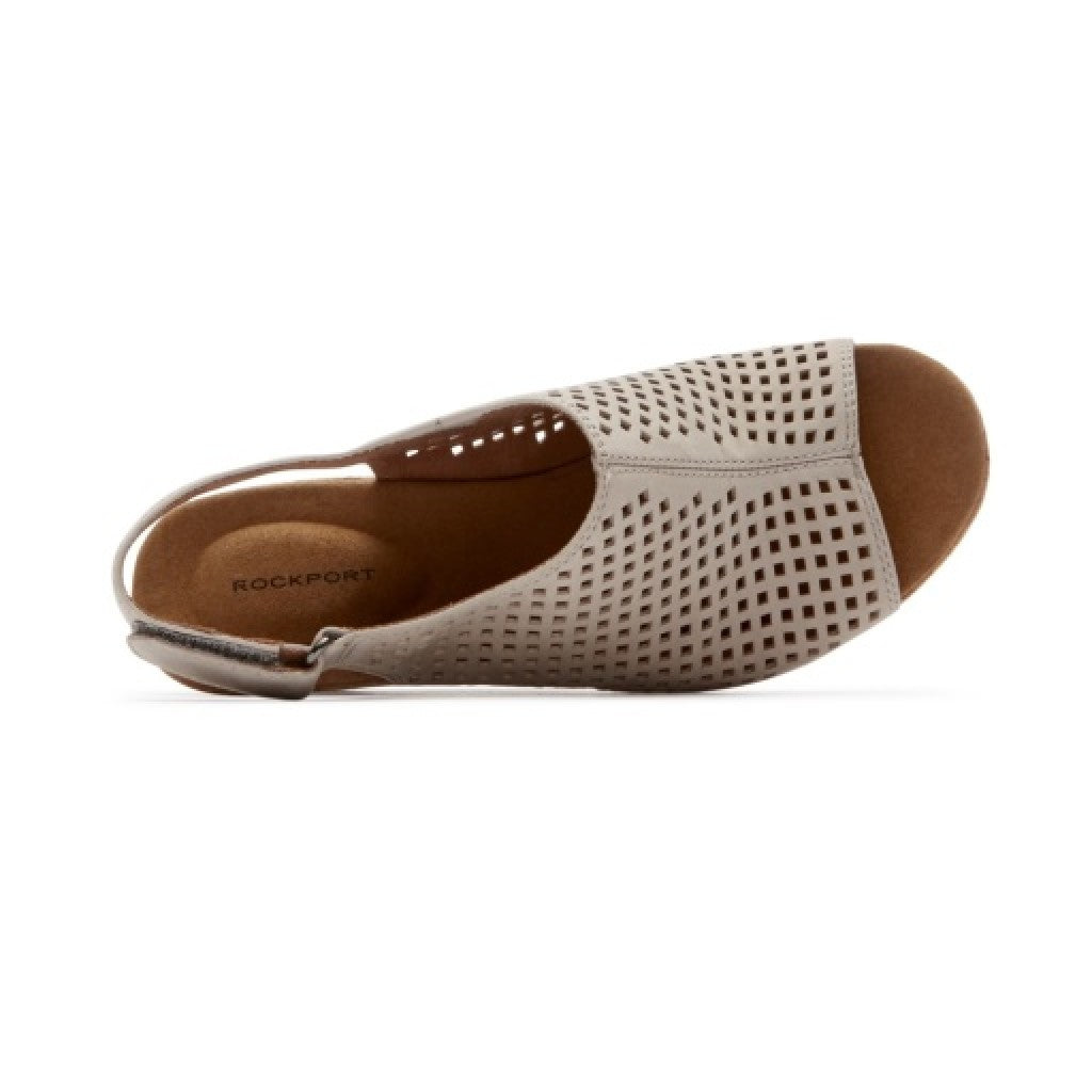 Rockport Women's Briah Perforated Slingback Sandal - Taupe Lth - 6