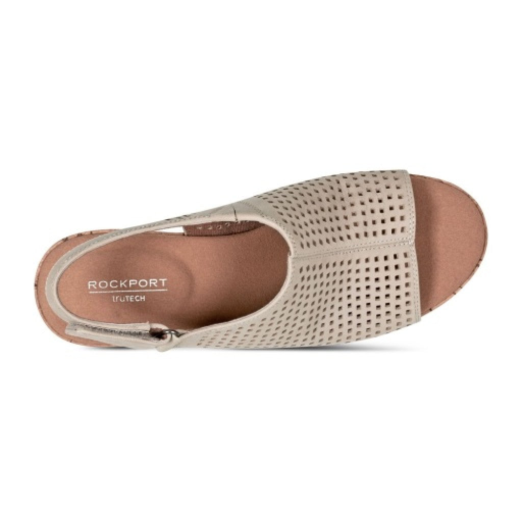 Rockport Women's Briah Perforated Slingback Sandal - Taupe Lth - 7