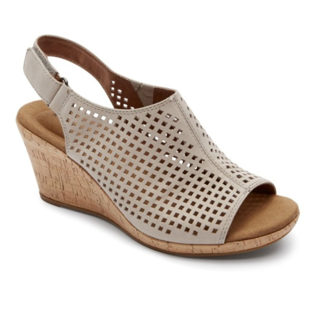Rockport Women's Briah Perforated Slingback Sandal - Taupe Lth - 9