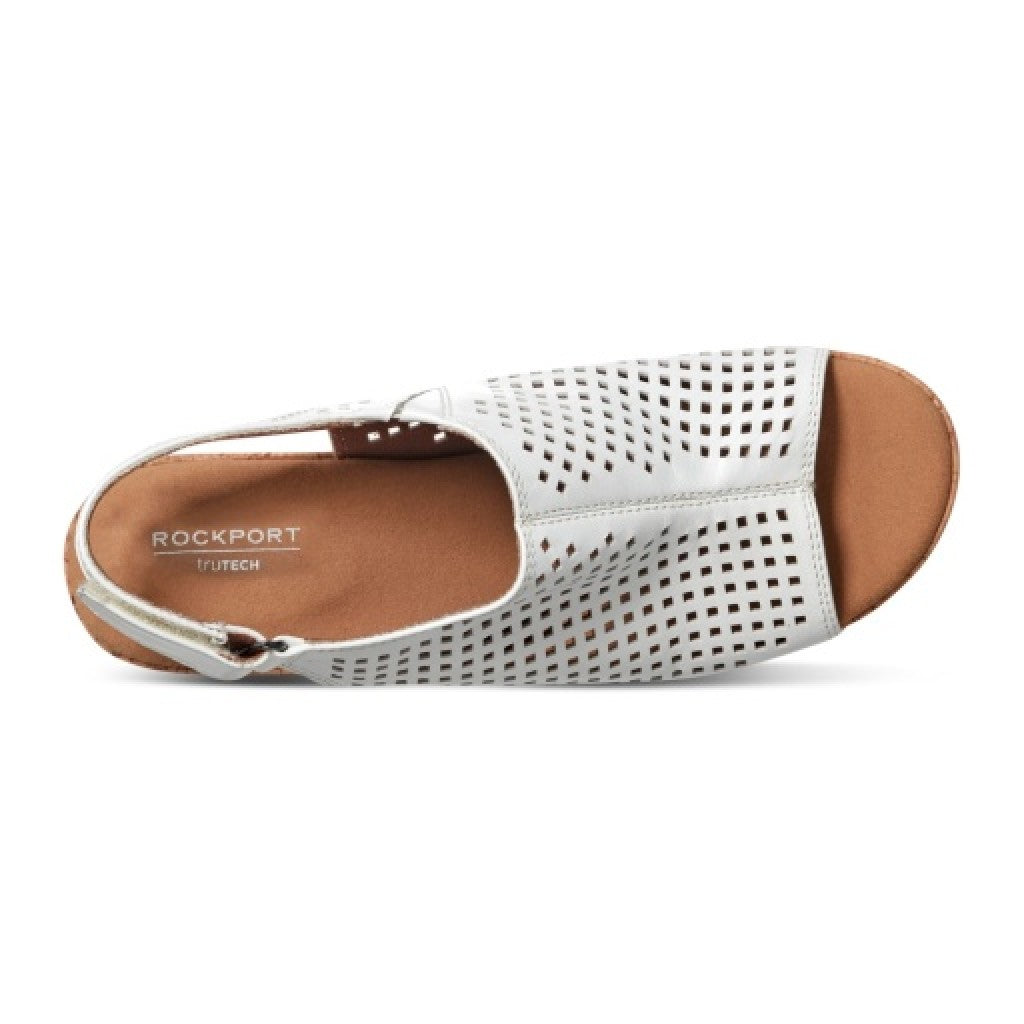 Rockport Women's Briah Perforated Slingback Sandal - White - 5