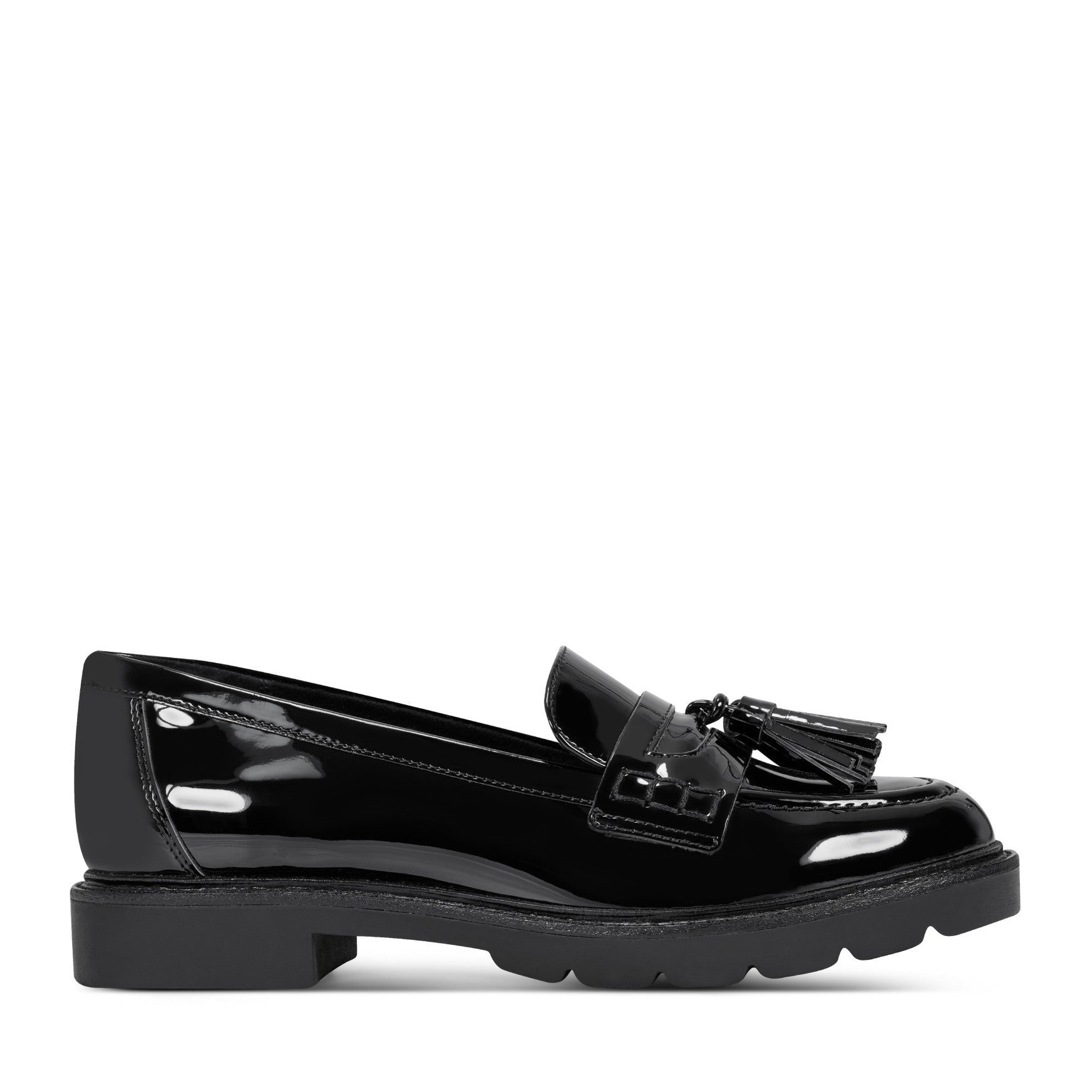 Rockport Women's Kiara Tassel Loafers - Black Patent - 1