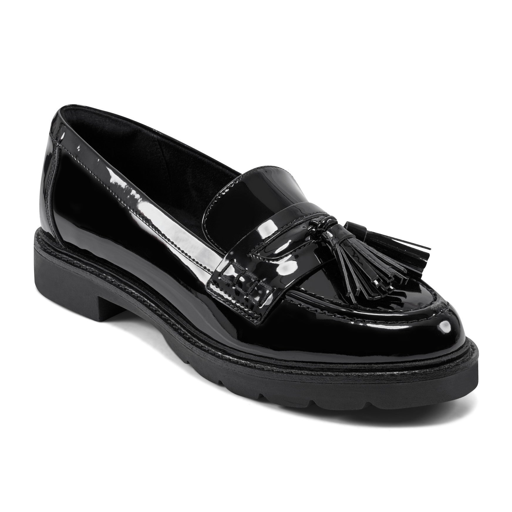 Rockport Women's Kiara Tassel Loafers - Black Patent - 2