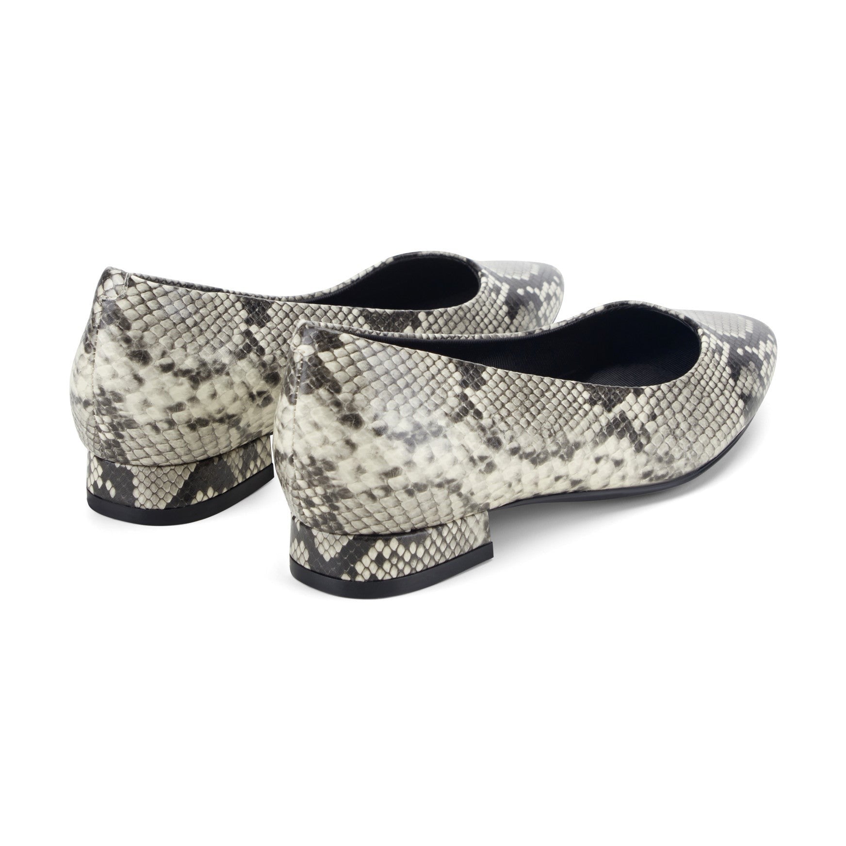 Rockport Women's Tessa Total Motion Pointy Toe Dress Flats - Black Snake Print - 3