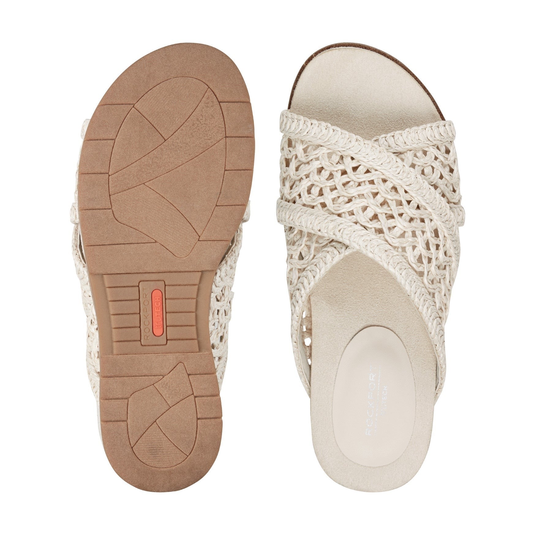 Rockport Zora Cushioned Arch Support Slip-On Women's Sandal - Ivory - 5
