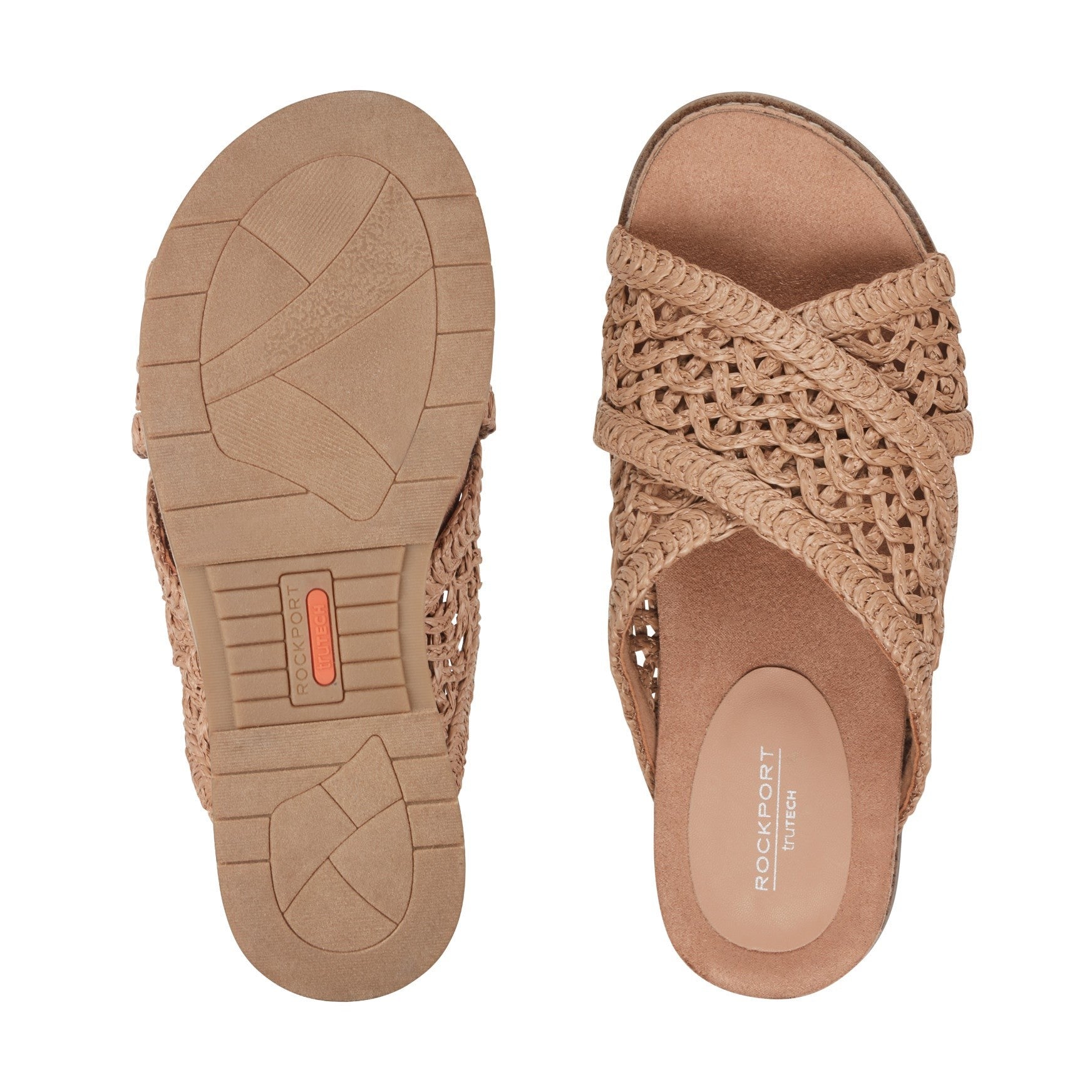 Rockport Zora Cushioned Arch Support Slip-On Women's Sandal - Medium Natural - 5