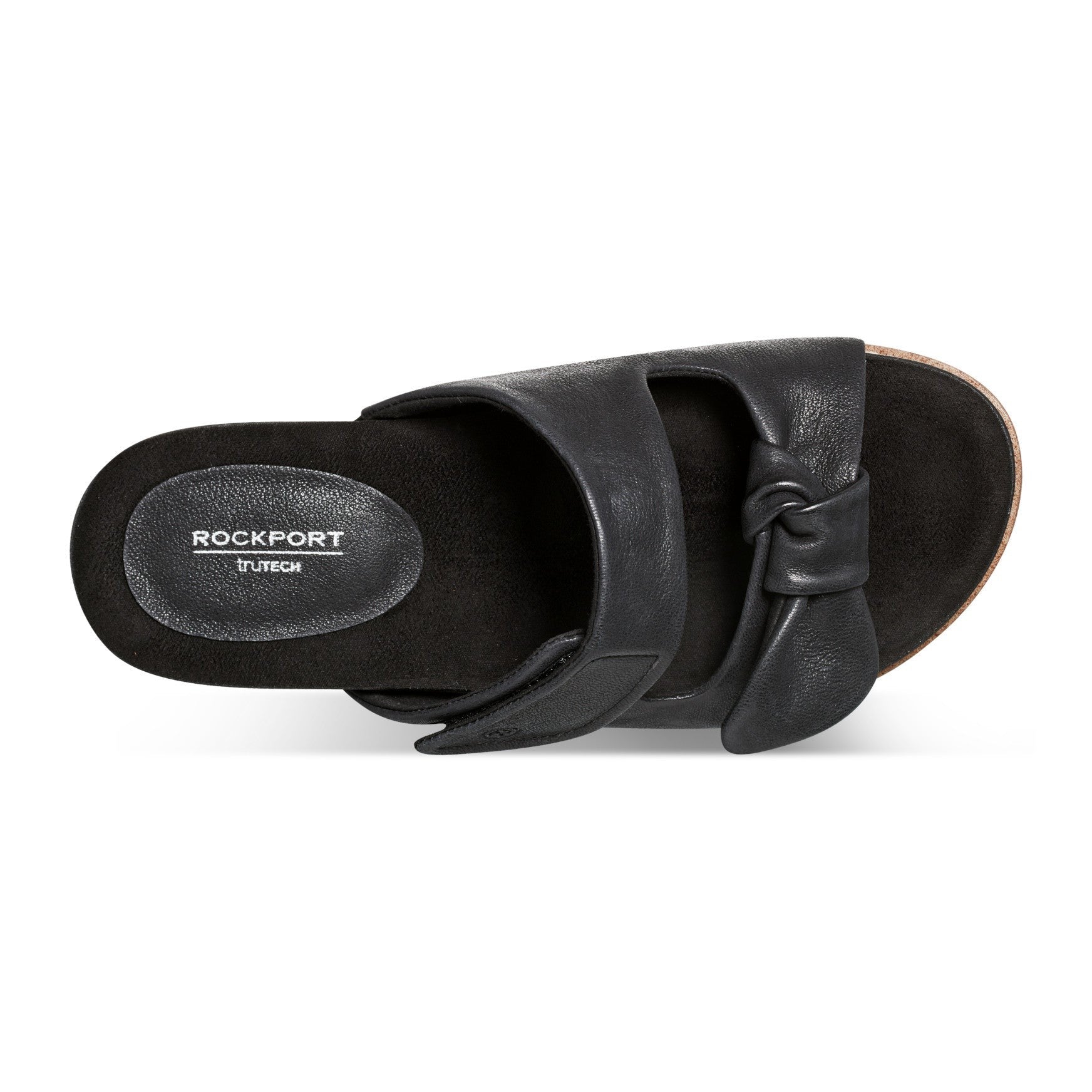 Rockport Zova Cushioned Arch Support Women's Sandal - Black Leather - 4