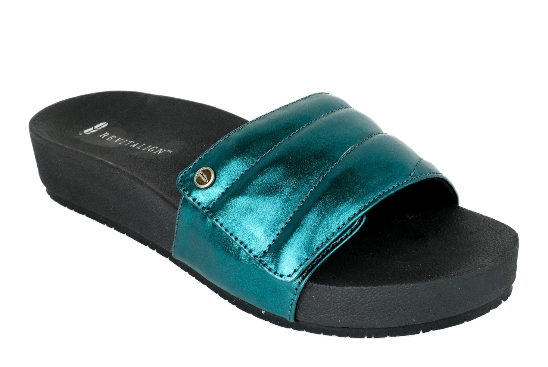 Revitalign Breezy Deluxe Women's Orthotic Slide Sandal - Deep Deep Lake 1