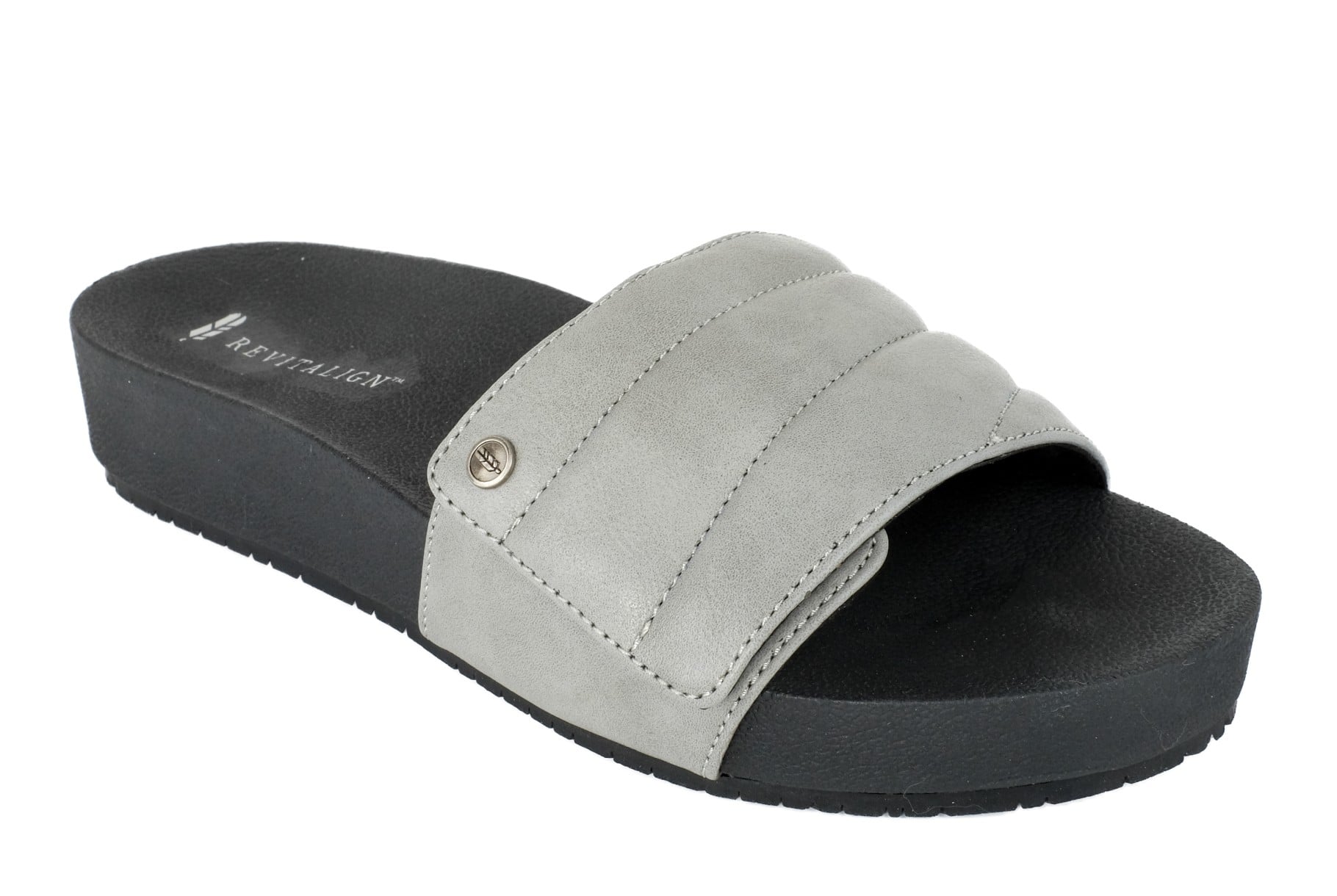 Revitalign Breezy Deluxe Women's Orthotic Slide Sandal - Grey 1