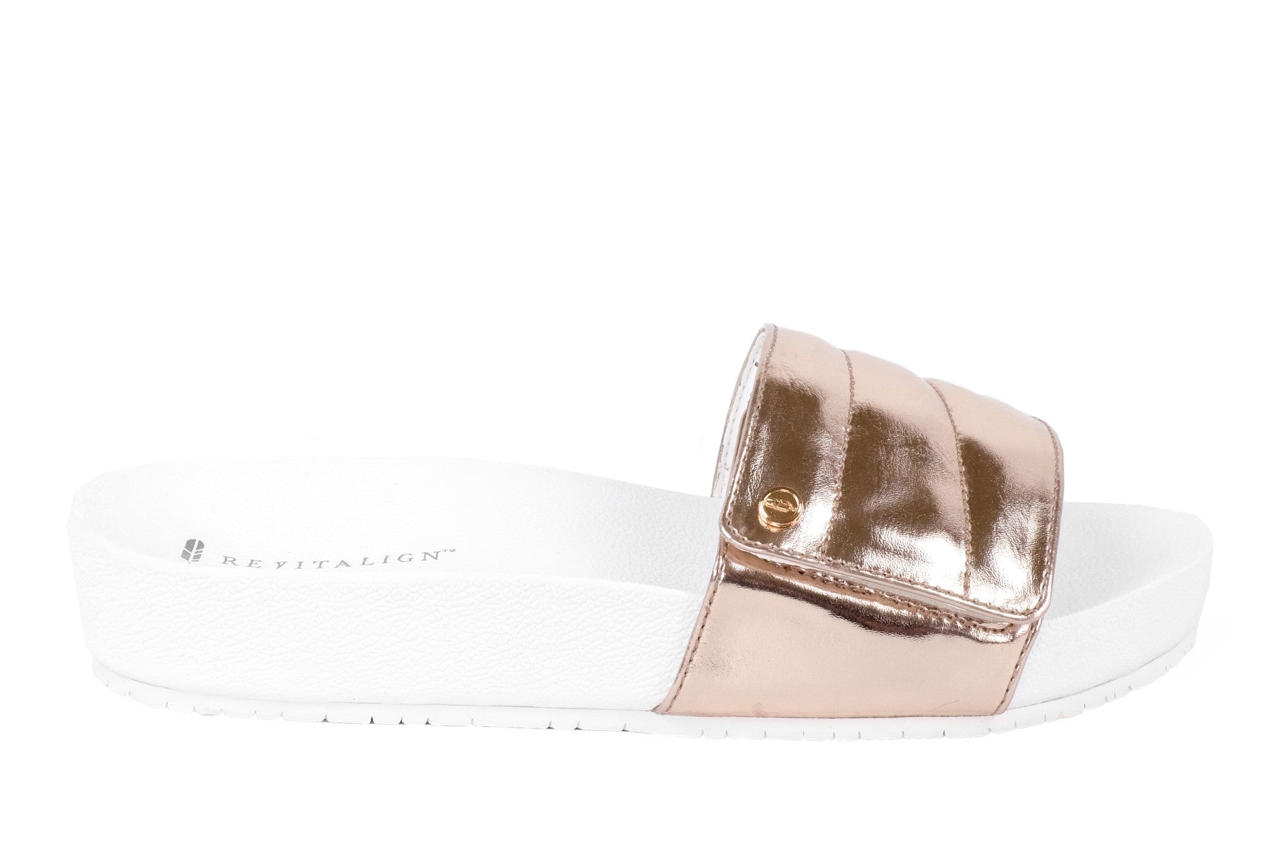 Revitalign Breezy Deluxe Women's Orthotic Slide Sandal - Rose Rose Gold 2