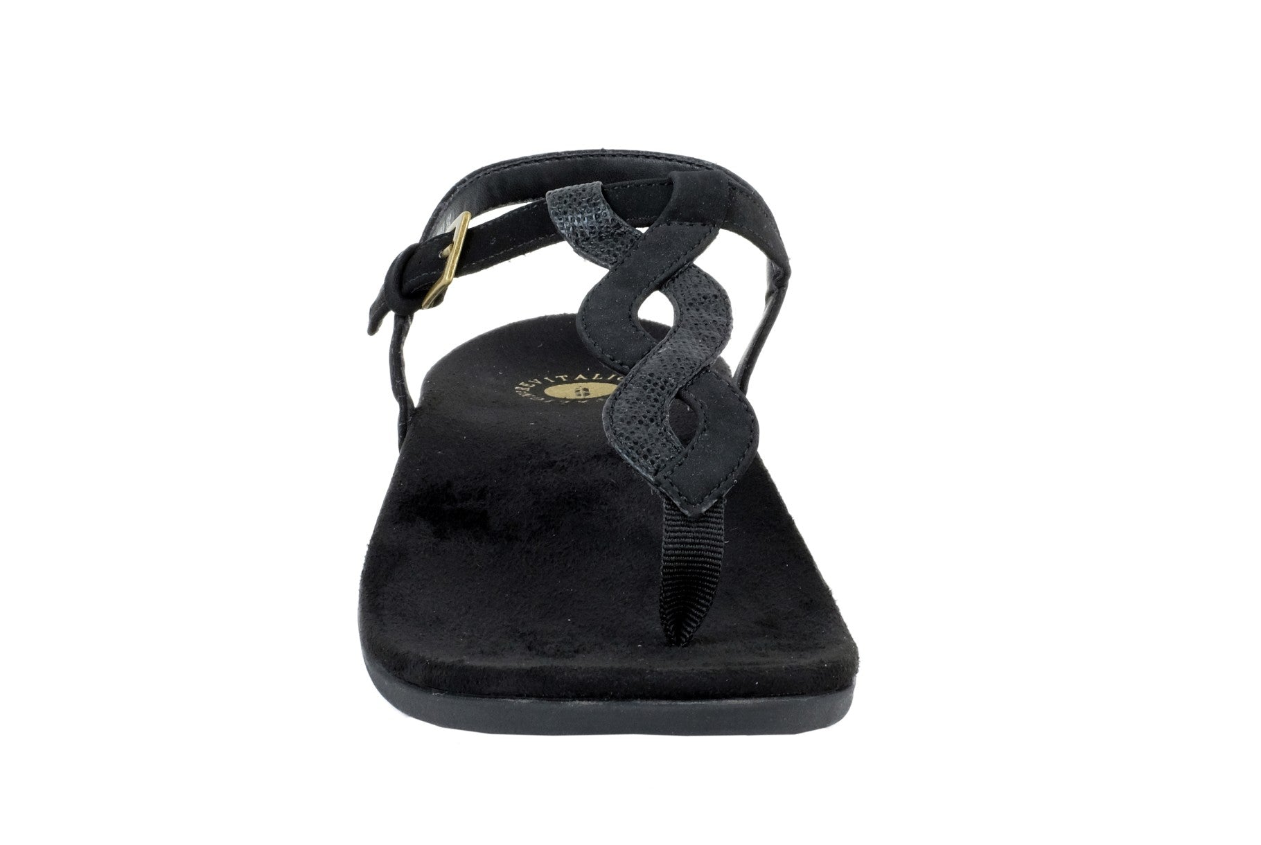 Revitalign Heron T-bar Women's Adjustable Orthotic Sandal - Black 3