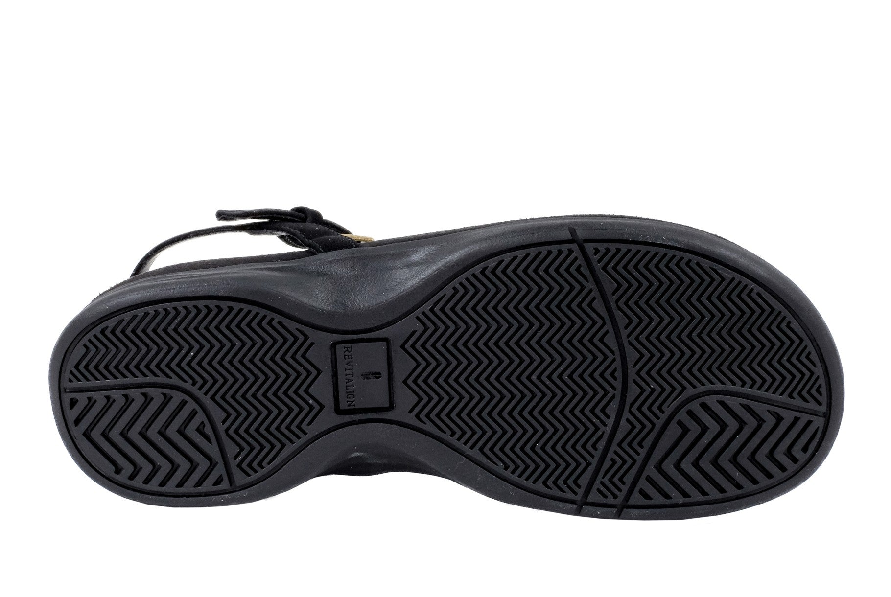 Revitalign Heron T-bar Women's Adjustable Orthotic Sandal - Black 7