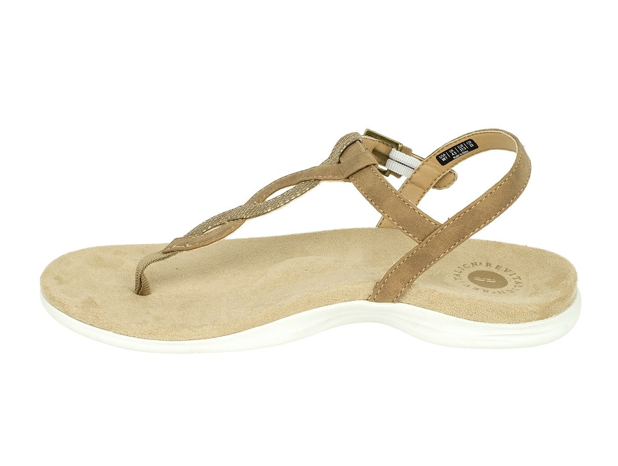 Revitalign Heron T-bar Women's Adjustable Orthotic Sandal - Toasted Coconut Coconut 3