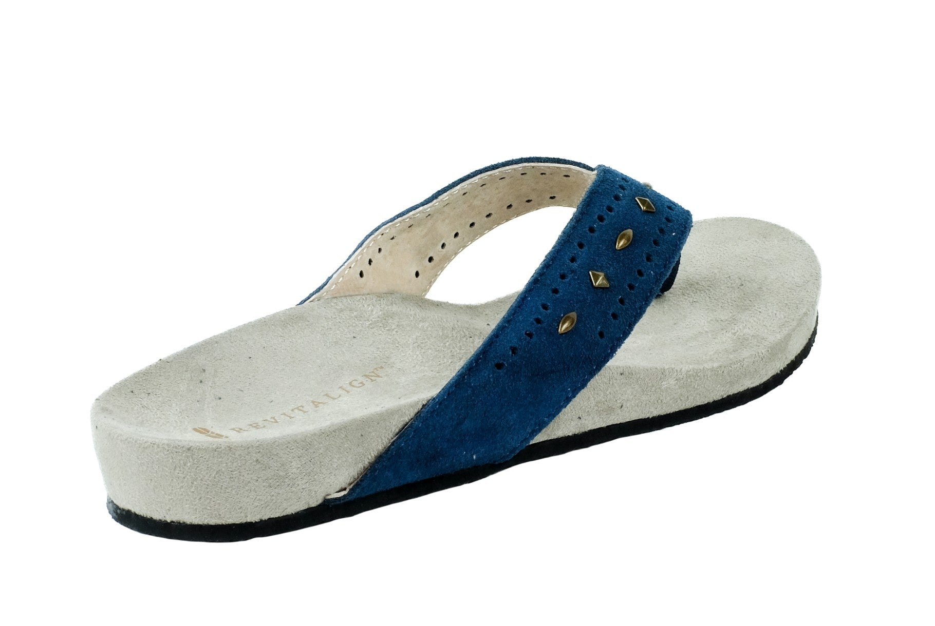Revitalign Kena Stud Women's Thong Post Supportive Sandal - Blue 3