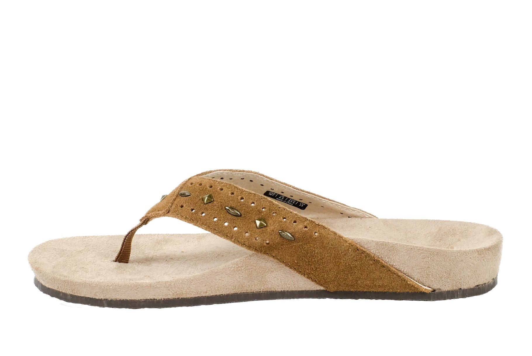 Revitalign Kena Stud Women's Thong Post Supportive Sandal - Brown 6