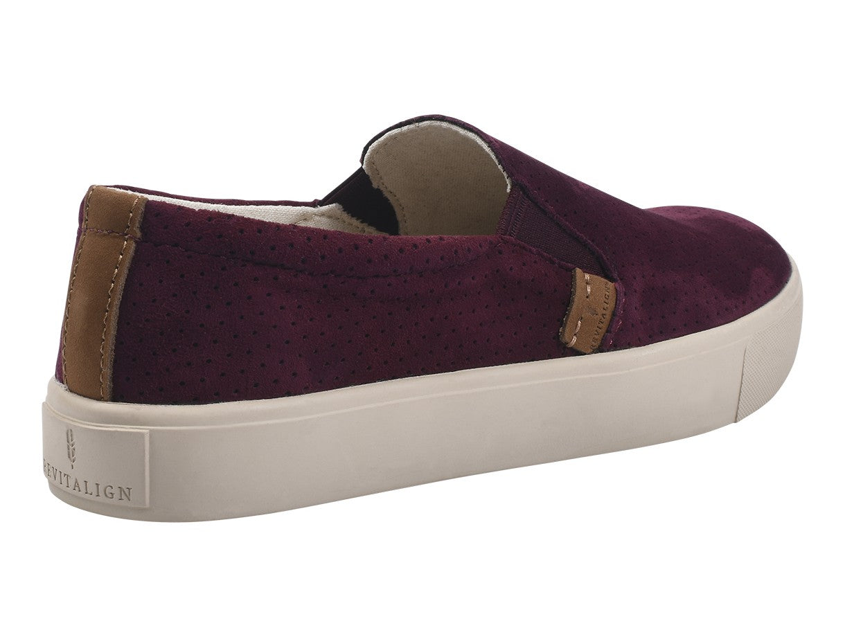 Revitalign Boardwalk Leather - Women's Casual Slip-on - Cranberry Perforated - Bottom