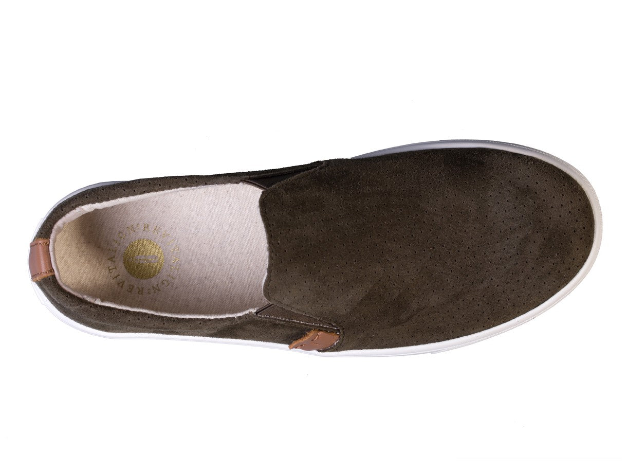 Spenco Revitalign Boardwalk Leather - Women's Casual Slip-on - Sage - Swatch