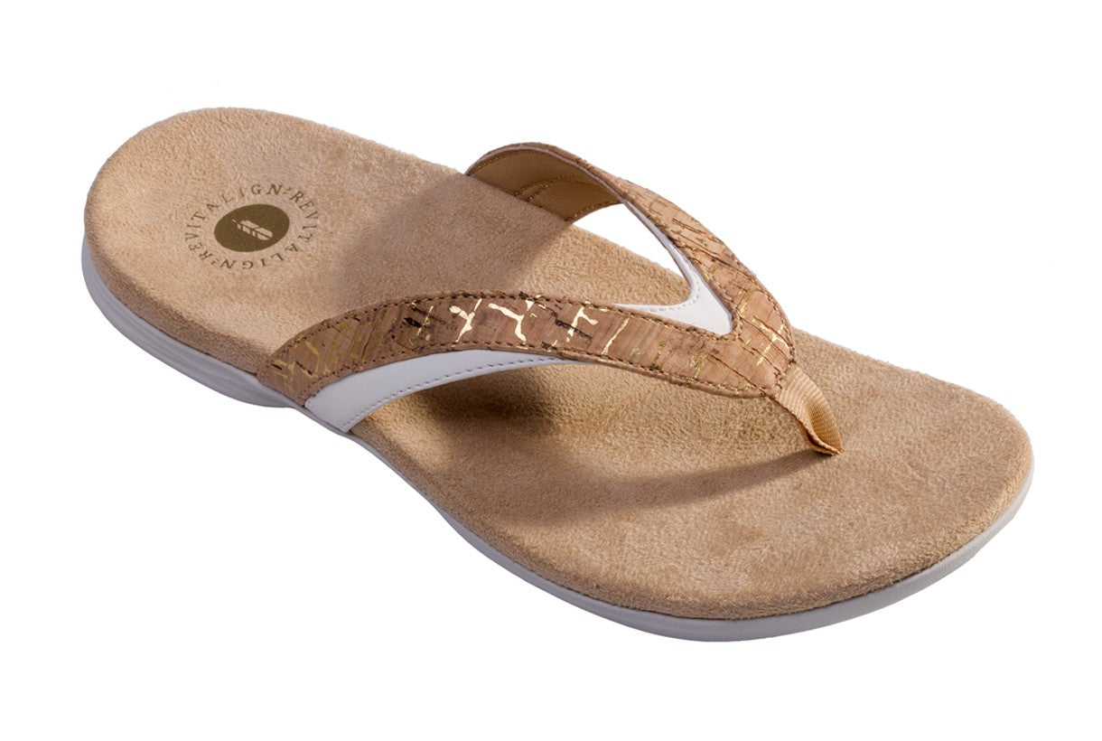 Revitalign Heron Women's Thong Post Sandal - Cork - Profile