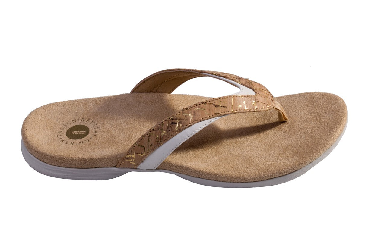 Revitalign Heron Women's Thong Post Sandal - Cork - Profile