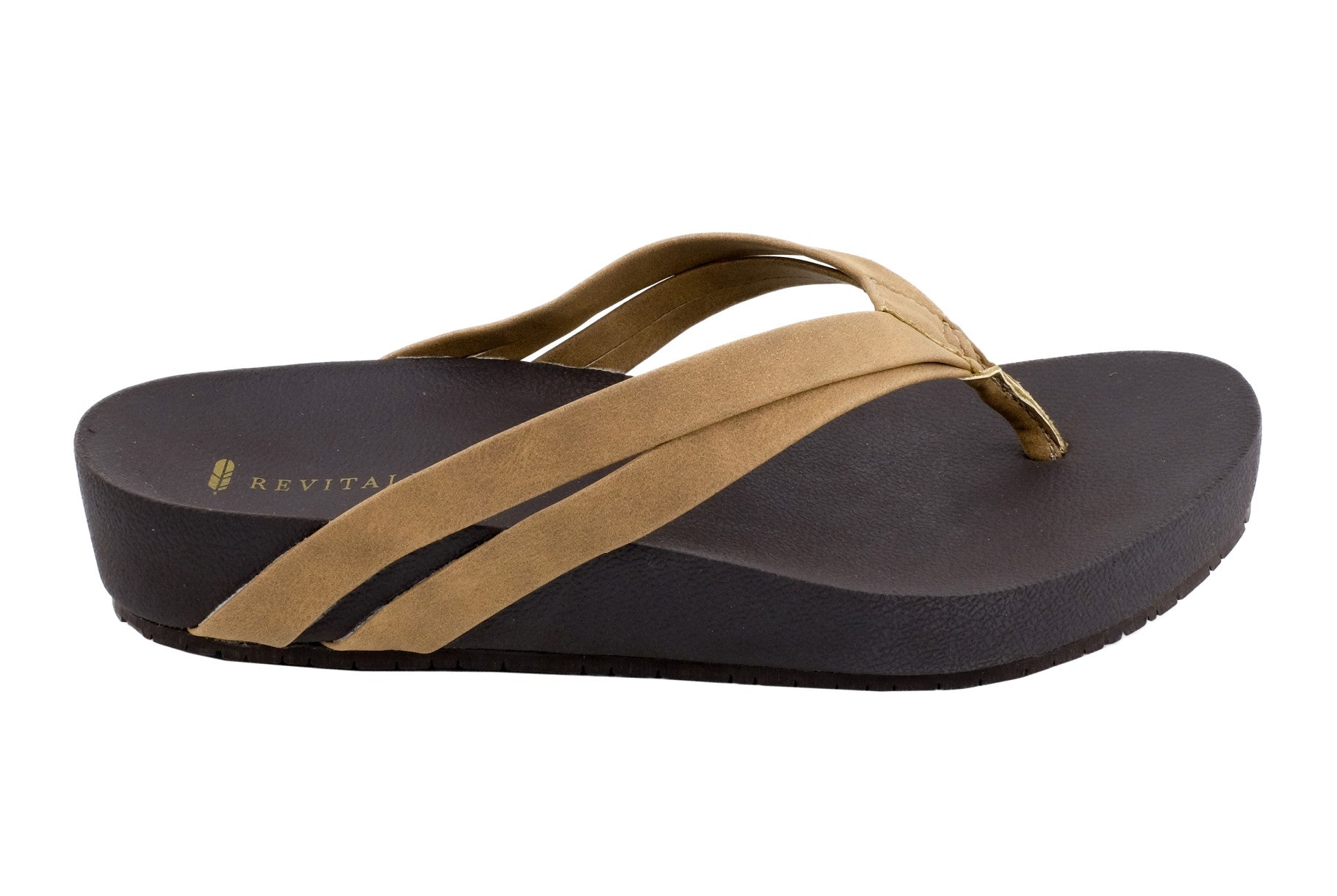 Revitalign Sandy Seas Platform Women's Orthotic Sandal - Toasted Coconut - Pair