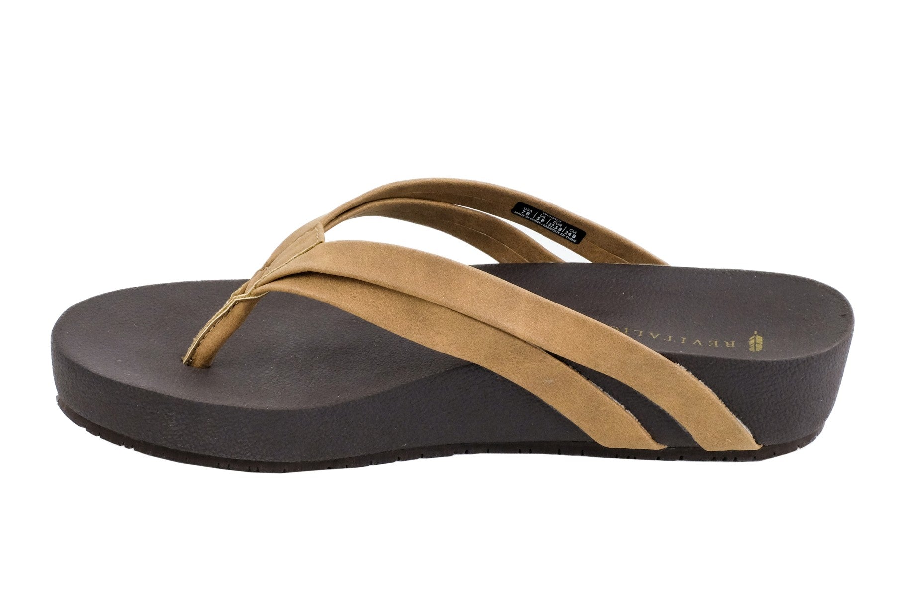 Revitalign Sandy Seas Platform Women's Orthotic Sandal - Toasted Coconut - Top