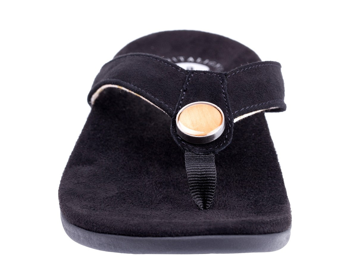 Revitalign Starling Women's Orthotic Flip Flop Sandal - Black - Top