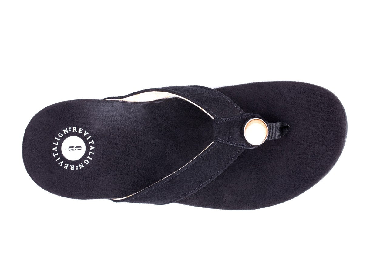 Revitalign Starling Women's Orthotic Flip Flop Sandal - Black - Swatch