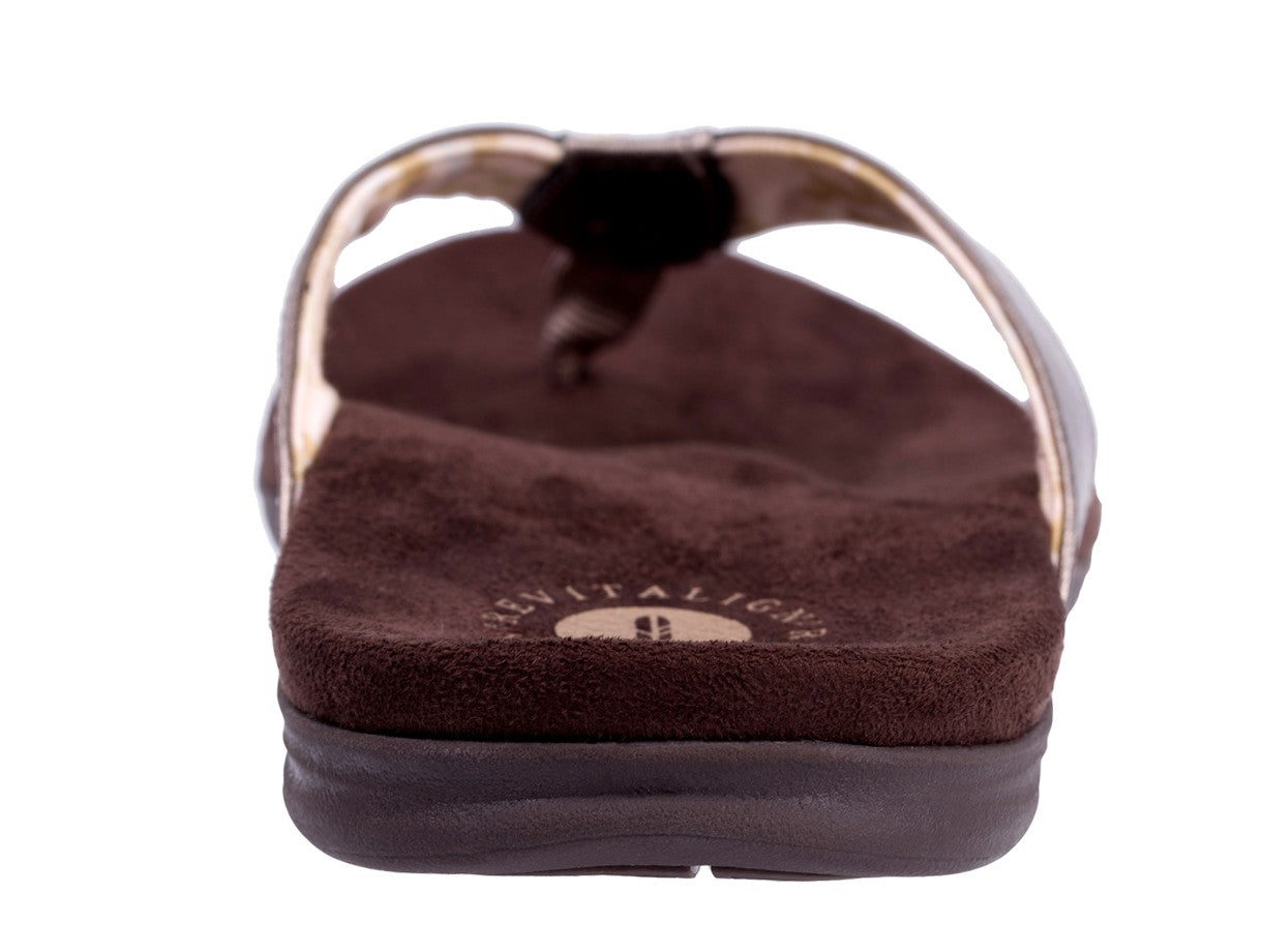 Revitalign Starling Women's Orthotic Flip Flop Sandal - Bronze - Side