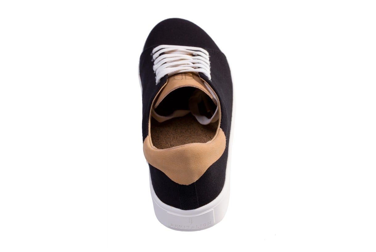 Revitalign Pacific Canvas Women's Casual Comfort Shoe - Black - Side