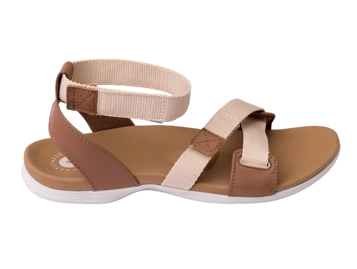 Revitalign Webbed Women's Adjustable Sandal in Light Taupe