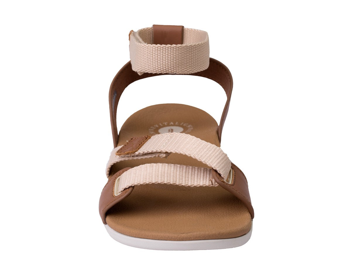 Revitalign Webbed Women's Adjustable Sandal - Light Taupe - Top