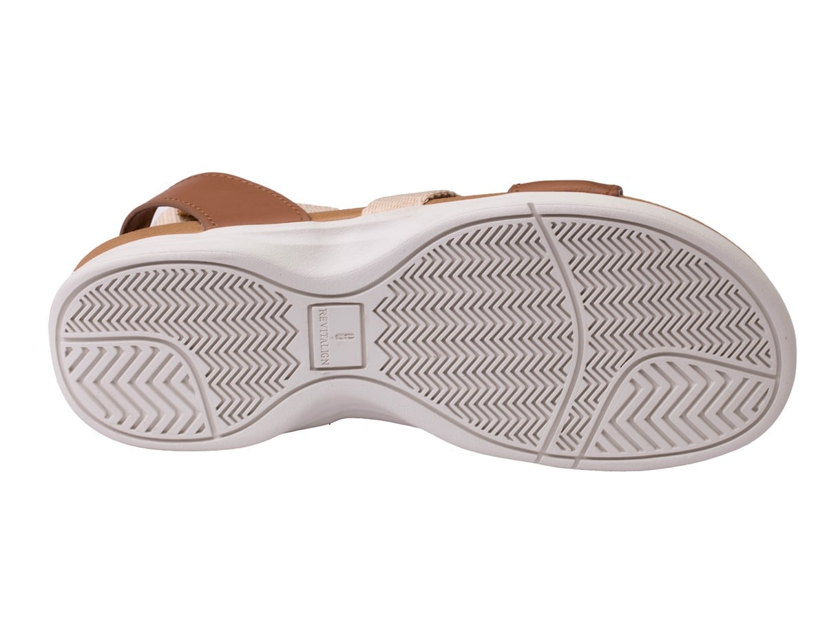 Revitalign Webbed Women's Adjustable Sandal - Light Taupe - Side