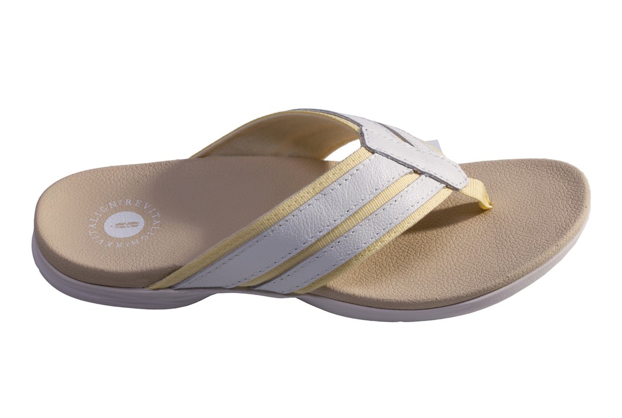 Revitalign Webbed Flip Women's Sandals in Pastel Yellow