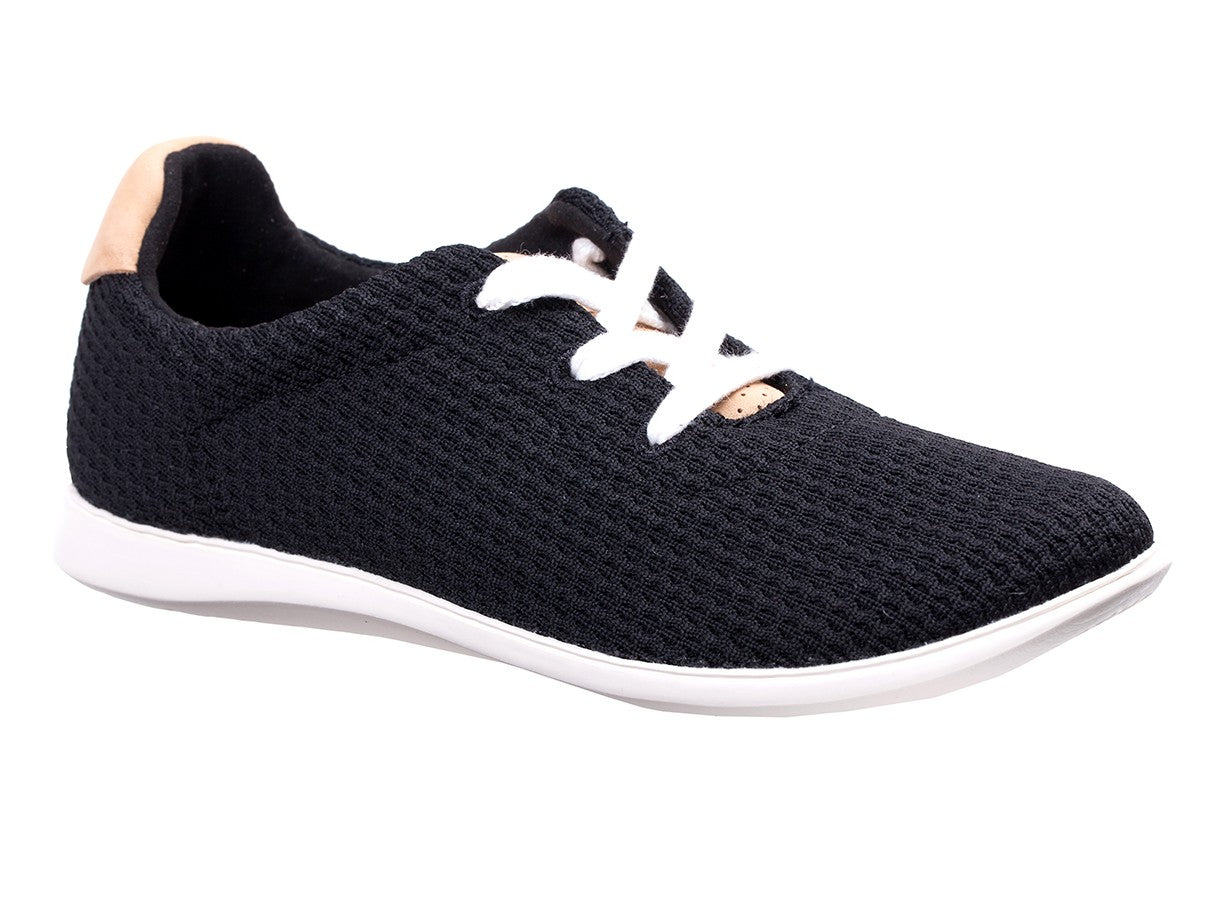 Revitalign Florez Knit Women's Casual Flat Sneaker - Black - Pair