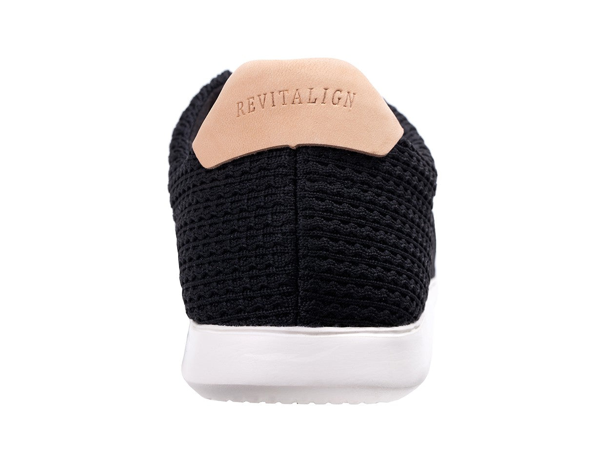 Revitalign Florez Knit Women's Casual Flat Sneaker - Black - Side