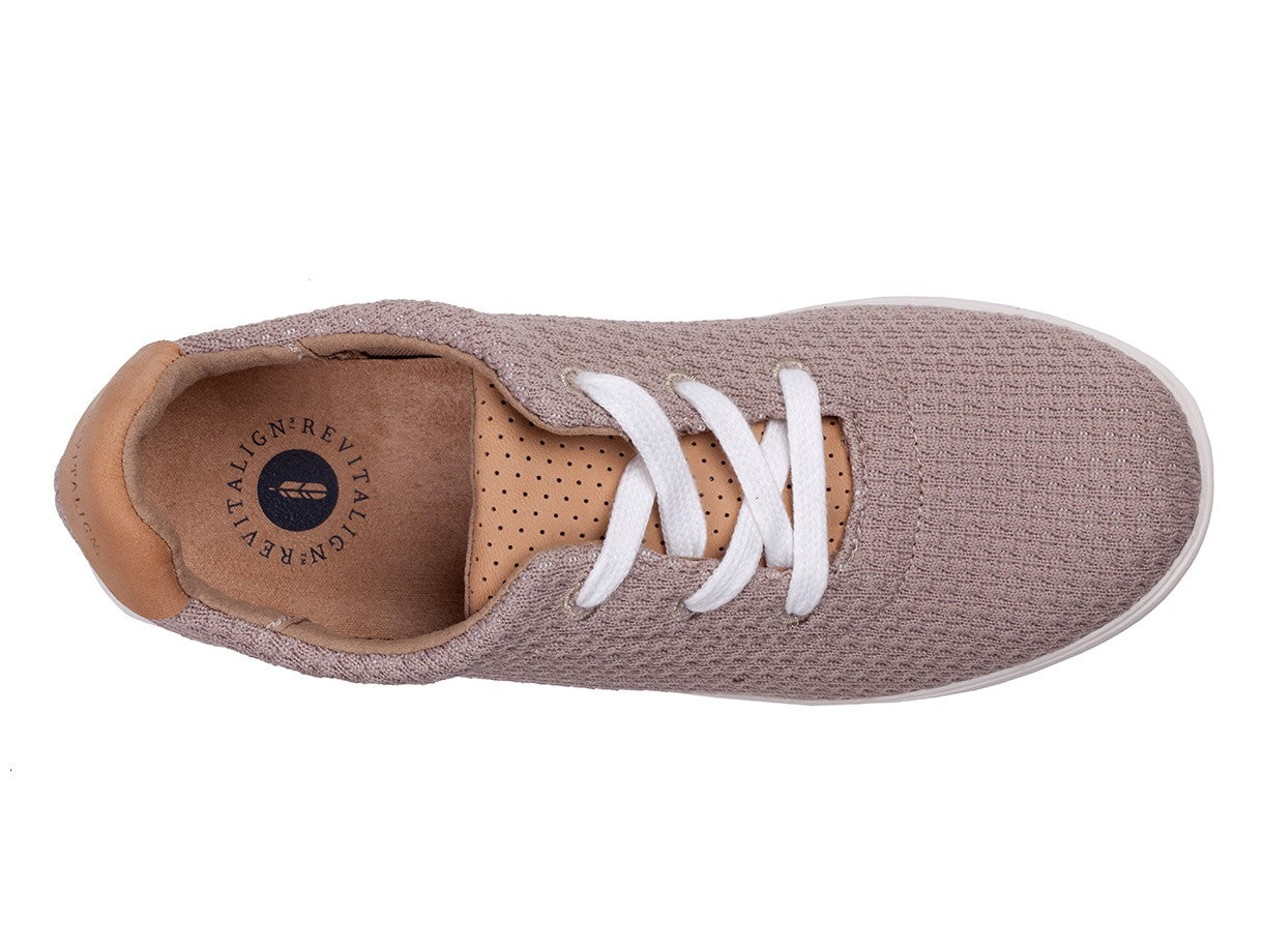Revitalign Florez Knit Women's Casual Flat Sneaker - Sesame - Swatch