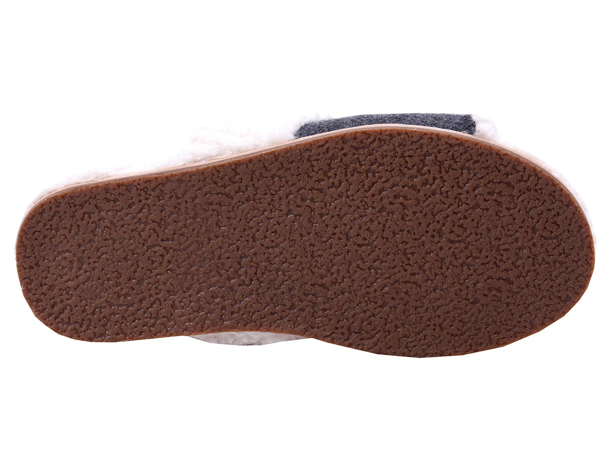 Revitalign Juniper Women's Open Toe Slipper - Charcoal - Side